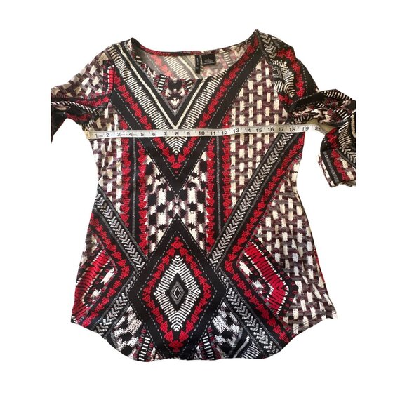💖New Directions Womens Geometric Patterned Tunic Top S - Picture 4 of 7